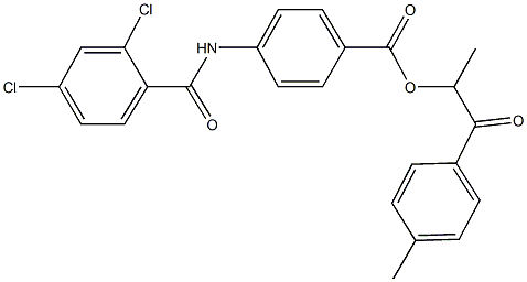 1-methyl-2-(4-methylphenyl)-2-oxoethyl 4-[(2,4-dichlorobenzoyl)amino]benzoate Structure