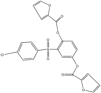 2-[(4-chlorophenyl)sulfonyl]-4-(2-furoyloxy)phenyl 2-furoate Structure