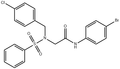 N-(4-bromophenyl)-2-[[(4-chlorophenyl)methyl](phenylsulfonyl)amino]acetamide 구조식 이미지