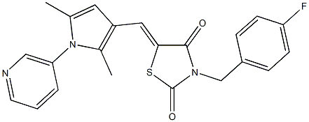 5-{[2,5-dimethyl-1-(3-pyridinyl)-1H-pyrrol-3-yl]methylene}-3-(4-fluorobenzyl)-1,3-thiazolidine-2,4-dione 구조식 이미지