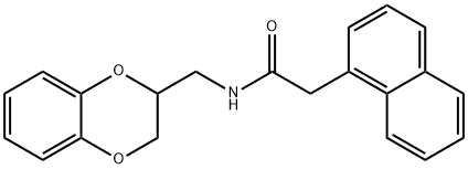 N-(2,3-dihydro-1,4-benzodioxin-2-ylmethyl)-2-(1-naphthyl)acetamide 구조식 이미지