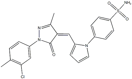 4-(2-{[1-(3-chloro-4-methylphenyl)-3-methyl-5-oxo-1,5-dihydro-4H-pyrazol-4-ylidene]methyl}-1H-pyrrol-1-yl)benzenesulfonamide Structure