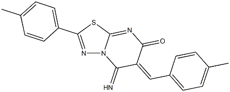 5-imino-6-(4-methylbenzylidene)-2-(4-methylphenyl)-5,6-dihydro-7H-[1,3,4]thiadiazolo[3,2-a]pyrimidin-7-one 구조식 이미지