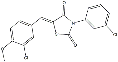 5-(3-chloro-4-methoxybenzylidene)-3-(3-chlorophenyl)-1,3-thiazolidine-2,4-dione Structure