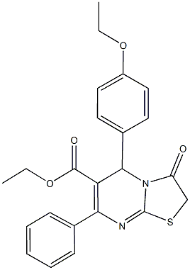 ethyl 5-[4-(ethyloxy)phenyl]-3-oxo-7-phenyl-2,3-dihydro-5H-[1,3]thiazolo[3,2-a]pyrimidine-6-carboxylate Structure