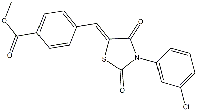 methyl 4-{[3-(3-chlorophenyl)-2,4-dioxo-1,3-thiazolidin-5-ylidene]methyl}benzoate Structure