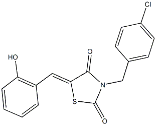 3-(4-chlorobenzyl)-5-(2-hydroxybenzylidene)-1,3-thiazolidine-2,4-dione Structure