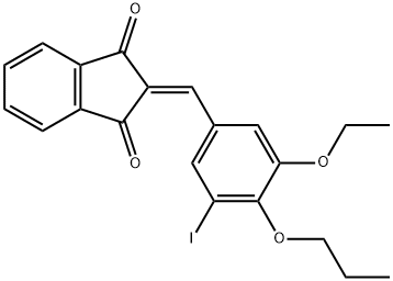 2-(3-ethoxy-5-iodo-4-propoxybenzylidene)-1H-indene-1,3(2H)-dione 구조식 이미지