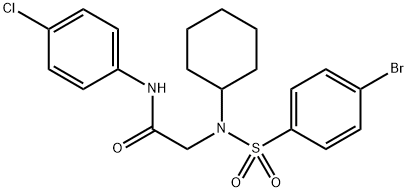 2-[[(4-bromophenyl)sulfonyl](cyclohexyl)amino]-N-(4-chlorophenyl)acetamide Structure