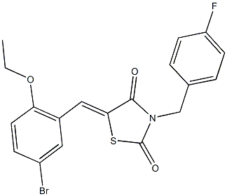 5-(5-bromo-2-ethoxybenzylidene)-3-(4-fluorobenzyl)-1,3-thiazolidine-2,4-dione Structure