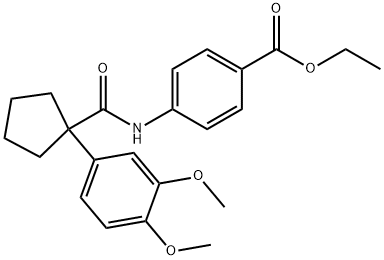 ethyl 4-({[1-(3,4-dimethoxyphenyl)cyclopentyl]carbonyl}amino)benzoate Structure