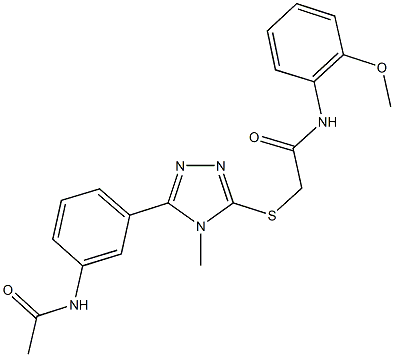2-({5-[3-(acetylamino)phenyl]-4-methyl-4H-1,2,4-triazol-3-yl}sulfanyl)-N-(2-methoxyphenyl)acetamide 구조식 이미지