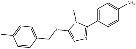 4-{4-methyl-5-[(4-methylbenzyl)sulfanyl]-4H-1,2,4-triazol-3-yl}phenylamine Structure