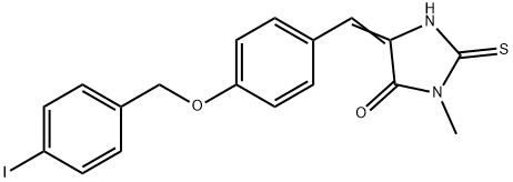 5-{4-[(4-iodobenzyl)oxy]benzylidene}-3-methyl-2-thioxo-4-imidazolidinone 구조식 이미지