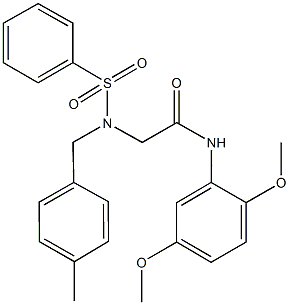 N-[2,5-bis(methyloxy)phenyl]-2-[[(4-methylphenyl)methyl](phenylsulfonyl)amino]acetamide Structure