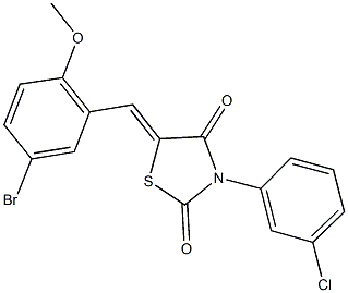 5-(5-bromo-2-methoxybenzylidene)-3-(3-chlorophenyl)-1,3-thiazolidine-2,4-dione Structure