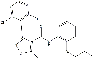 3-(2-chloro-6-fluorophenyl)-5-methyl-N-(2-propoxyphenyl)-4-isoxazolecarboxamide Structure