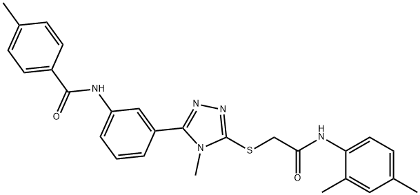 N-[3-(5-{[2-(2,4-dimethylanilino)-2-oxoethyl]sulfanyl}-4-methyl-4H-1,2,4-triazol-3-yl)phenyl]-4-methylbenzamide Structure