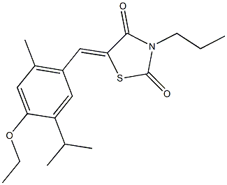 5-(4-ethoxy-5-isopropyl-2-methylbenzylidene)-3-propyl-1,3-thiazolidine-2,4-dione Structure