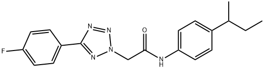 N-(4-sec-butylphenyl)-2-[5-(4-fluorophenyl)-2H-tetraazol-2-yl]acetamide 구조식 이미지