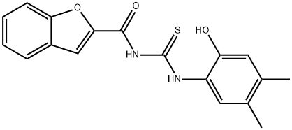 N-(1-benzofuran-2-ylcarbonyl)-N'-(2-hydroxy-4,5-dimethylphenyl)thiourea Structure