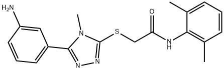 2-{[5-(3-aminophenyl)-4-methyl-4H-1,2,4-triazol-3-yl]sulfanyl}-N-(2,6-dimethylphenyl)acetamide 구조식 이미지