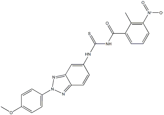 N-{3-nitro-2-methylbenzoyl}-N'-[2-(4-methoxyphenyl)-2H-1,2,3-benzotriazol-5-yl]thiourea 구조식 이미지