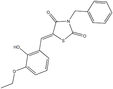 3-benzyl-5-(3-ethoxy-2-hydroxybenzylidene)-1,3-thiazolidine-2,4-dione 구조식 이미지