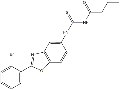 N-[2-(2-bromophenyl)-1,3-benzoxazol-5-yl]-N'-butyrylthiourea 구조식 이미지