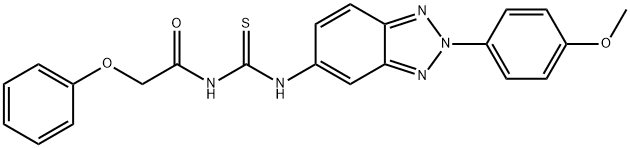 N-[2-(4-methoxyphenyl)-2H-1,2,3-benzotriazol-5-yl]-N'-(phenoxyacetyl)thiourea Structure