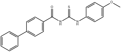 4-({[(4-methoxyanilino)carbothioyl]amino}carbonyl)-1,1'-biphenyl 구조식 이미지