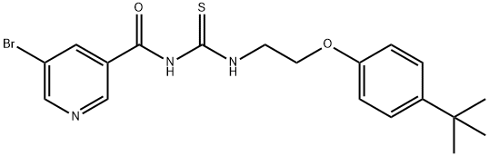 N-[(5-bromopyridin-3-yl)carbonyl]-N'-[2-(4-tert-butylphenoxy)ethyl]thiourea 구조식 이미지