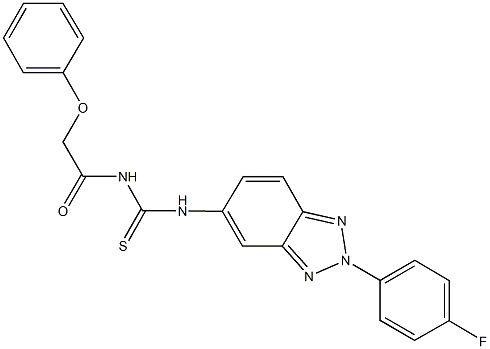 N-[2-(4-fluorophenyl)-2H-1,2,3-benzotriazol-5-yl]-N'-(phenoxyacetyl)thiourea 구조식 이미지