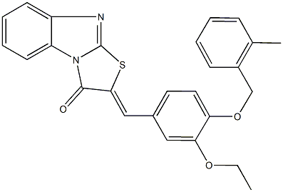 2-{3-ethoxy-4-[(2-methylbenzyl)oxy]benzylidene}[1,3]thiazolo[3,2-a]benzimidazol-3(2H)-one Structure