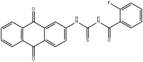 N-(9,10-dioxo-9,10-dihydroanthracen-2-yl)-N'-(2-fluorobenzoyl)thiourea 구조식 이미지