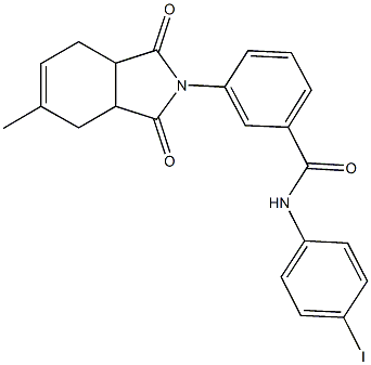 N-(4-iodophenyl)-3-(5-methyl-1,3-dioxo-1,3,3a,4,7,7a-hexahydro-2H-isoindol-2-yl)benzamide 구조식 이미지