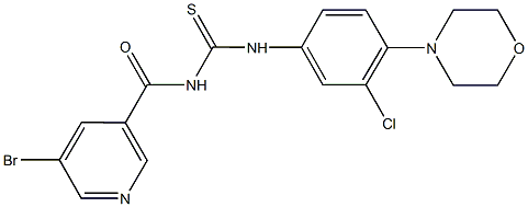 N-[(5-bromo-3-pyridinyl)carbonyl]-N'-[3-chloro-4-(4-morpholinyl)phenyl]thiourea 구조식 이미지