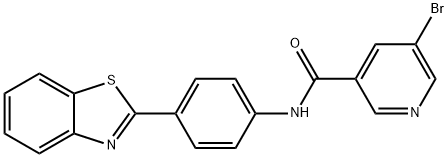 N-[4-(1,3-benzothiazol-2-yl)phenyl]-5-bromonicotinamide 구조식 이미지