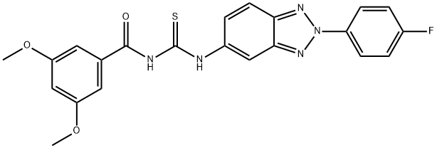 N-(3,5-dimethoxybenzoyl)-N'-[2-(4-fluorophenyl)-2H-1,2,3-benzotriazol-5-yl]thiourea 구조식 이미지