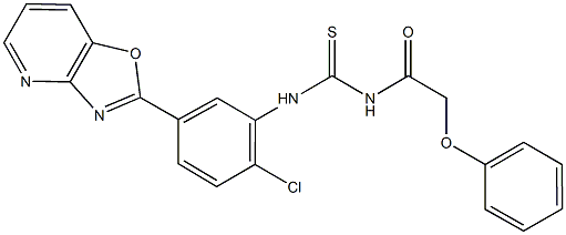 N-(2-chloro-5-[1,3]oxazolo[4,5-b]pyridin-2-ylphenyl)-N'-(phenoxyacetyl)thiourea Structure