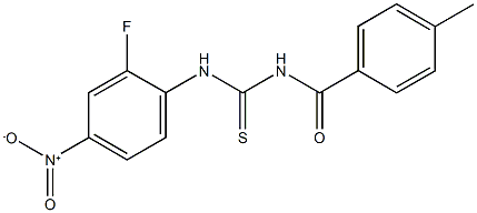 N-{2-fluoro-4-nitrophenyl}-N'-(4-methylbenzoyl)thiourea Structure