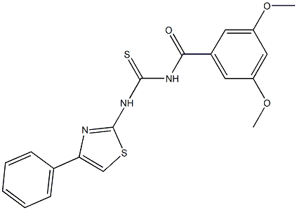 N-(3,5-dimethoxybenzoyl)-N'-(4-phenyl-1,3-thiazol-2-yl)thiourea 구조식 이미지