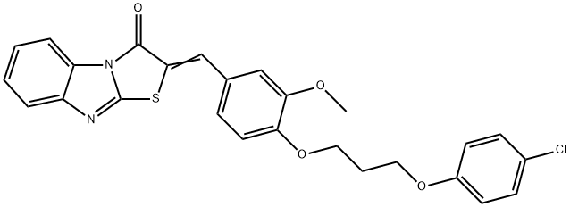 2-{4-[3-(4-chlorophenoxy)propoxy]-3-methoxybenzylidene}[1,3]thiazolo[3,2-a]benzimidazol-3(2H)-one Structure