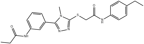 N-[3-(5-{[2-(4-ethylanilino)-2-oxoethyl]sulfanyl}-4-methyl-4H-1,2,4-triazol-3-yl)phenyl]propanamide Structure