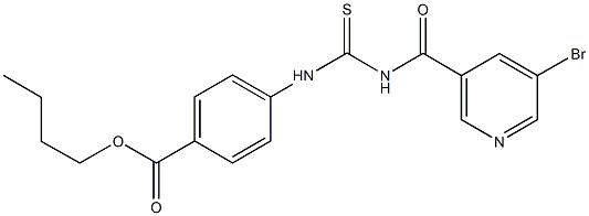 butyl 4-[({[(5-bromopyridin-3-yl)carbonyl]amino}carbothioyl)amino]benzoate Structure