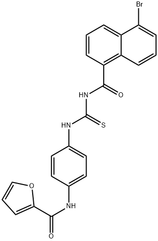 N-[4-({[(5-bromo-1-naphthoyl)amino]carbothioyl}amino)phenyl]-2-furamide Structure