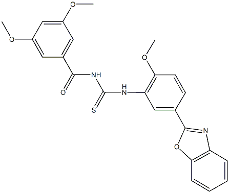 N-[5-(1,3-benzoxazol-2-yl)-2-methoxyphenyl]-N'-(3,5-dimethoxybenzoyl)thiourea Structure