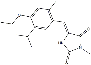 5-(4-ethoxy-5-isopropyl-2-methylbenzylidene)-3-methyl-2-thioxo-4-imidazolidinone Structure