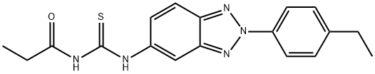 N-[2-(4-ethylphenyl)-2H-1,2,3-benzotriazol-5-yl]-N'-propionylthiourea 구조식 이미지