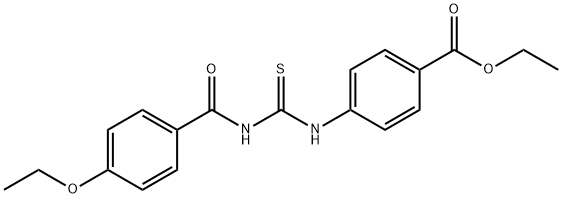 ethyl 4-{[({[4-(ethyloxy)phenyl]carbonyl}amino)carbothioyl]amino}benzoate Structure